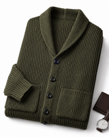 Shawl Collar Cardigan — Olive