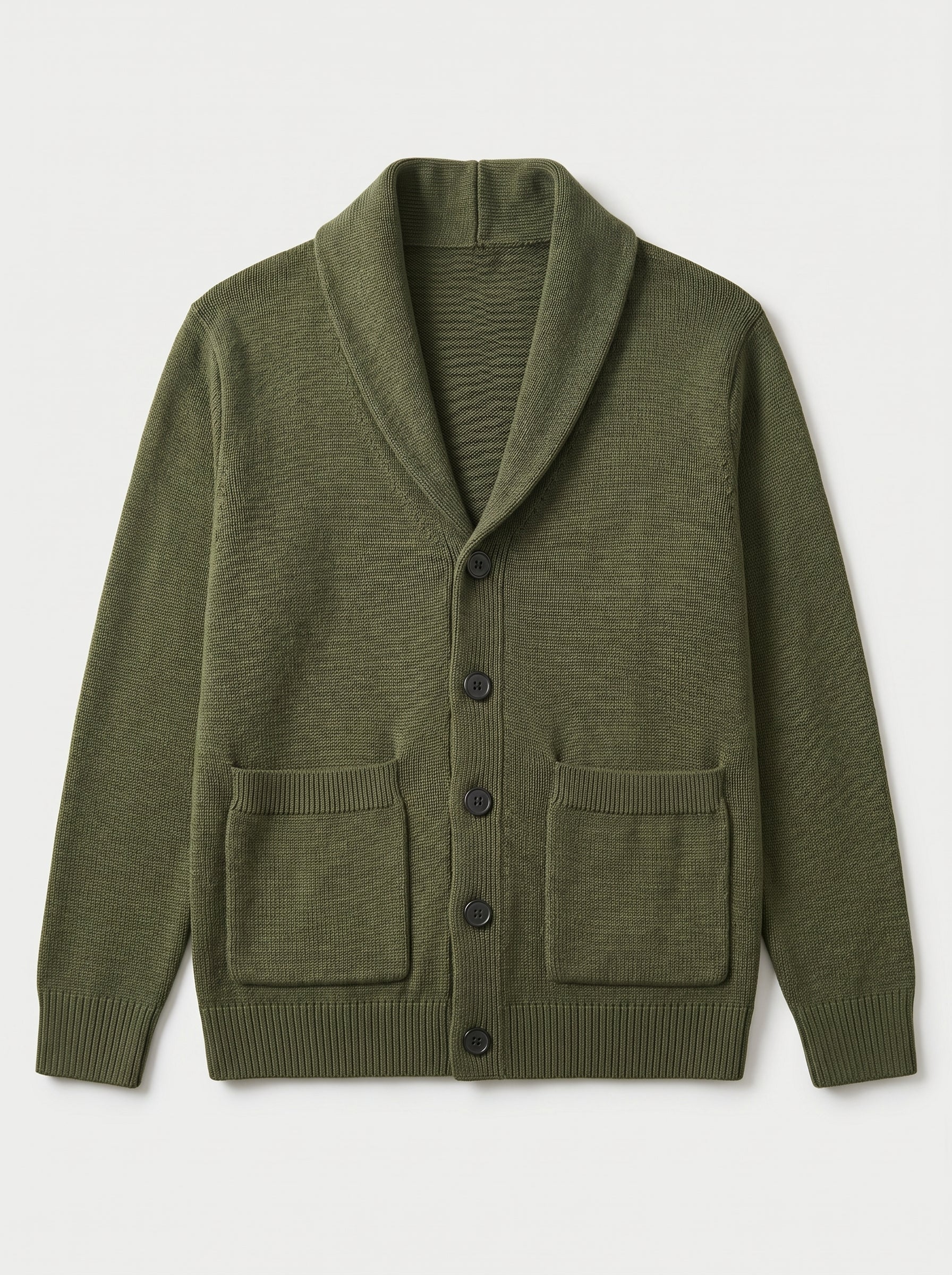 Shawl Collar Cardigan — Olive