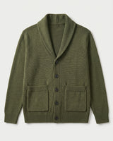 Shawl Collar Cardigan — Olive
