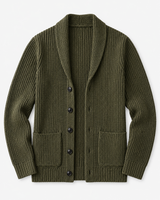 Shawl Collar Cardigan — Olive