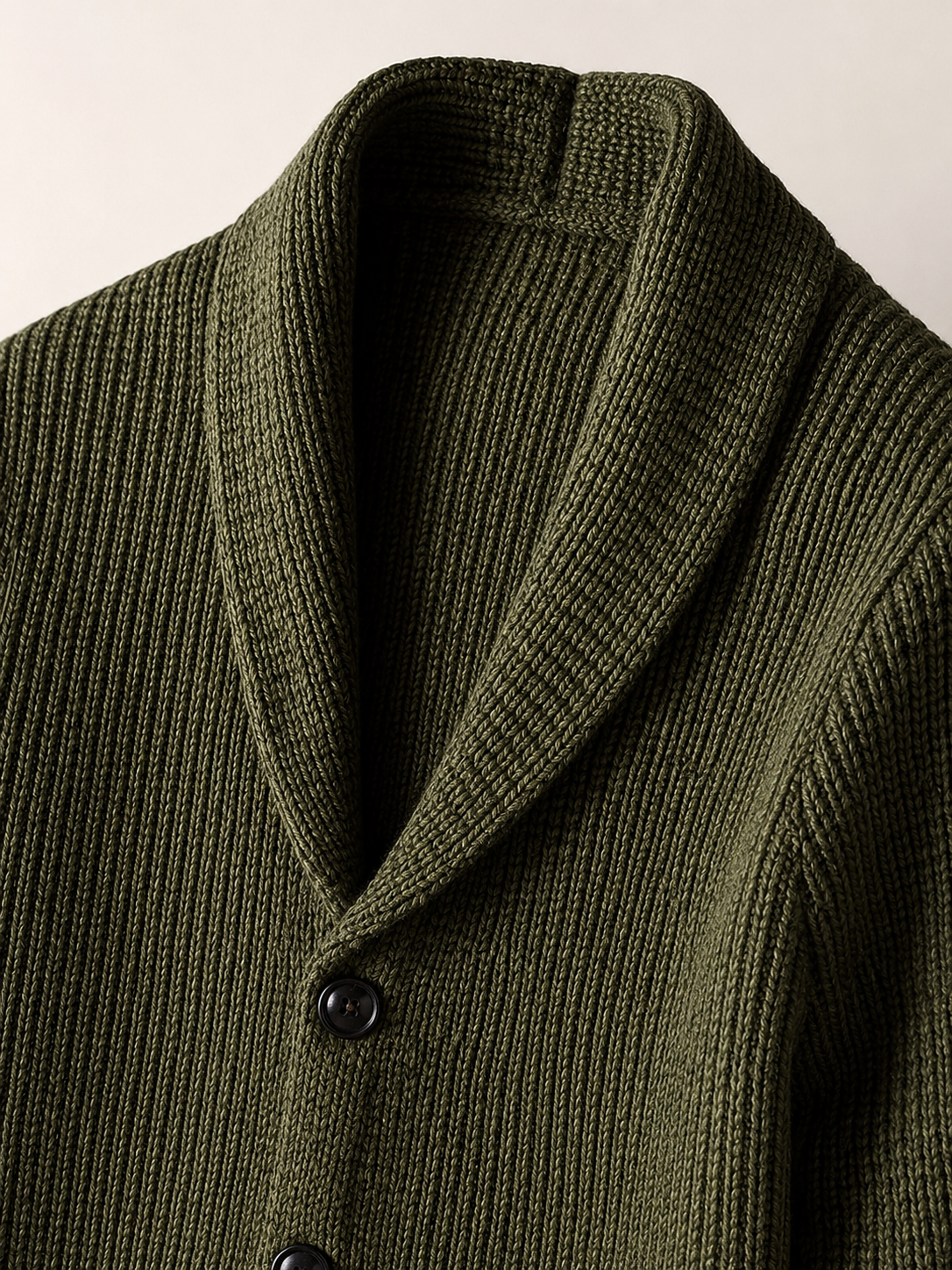 Shawl Collar Cardigan — Olive