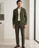 Shawl Collar Cardigan — Olive