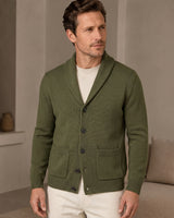 Shawl Collar Cardigan — Olive