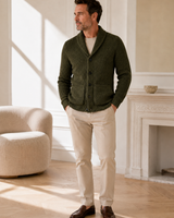 Shawl Collar Cardigan — Olive