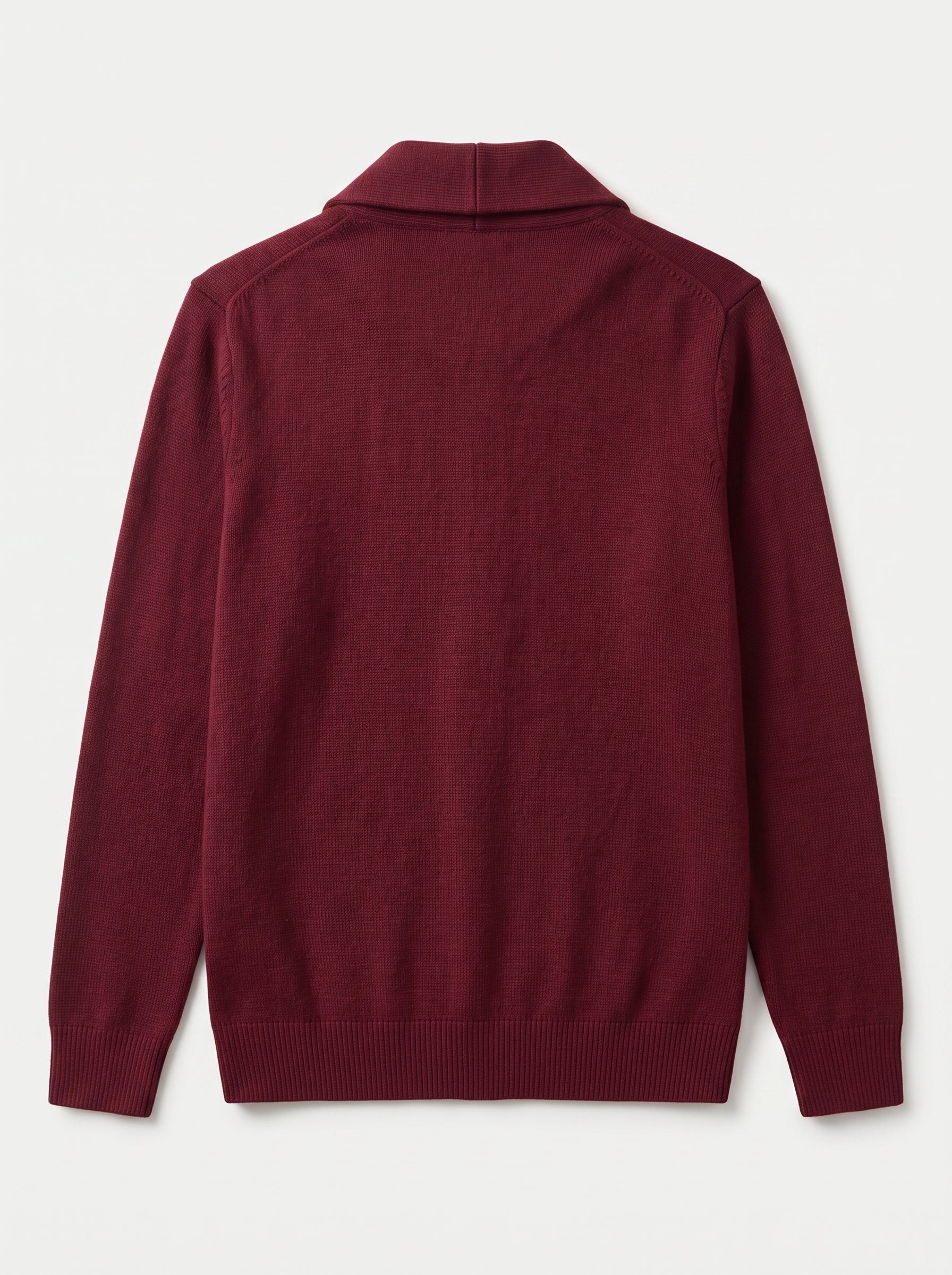 Shawl Collar Cardigan — Wine Red