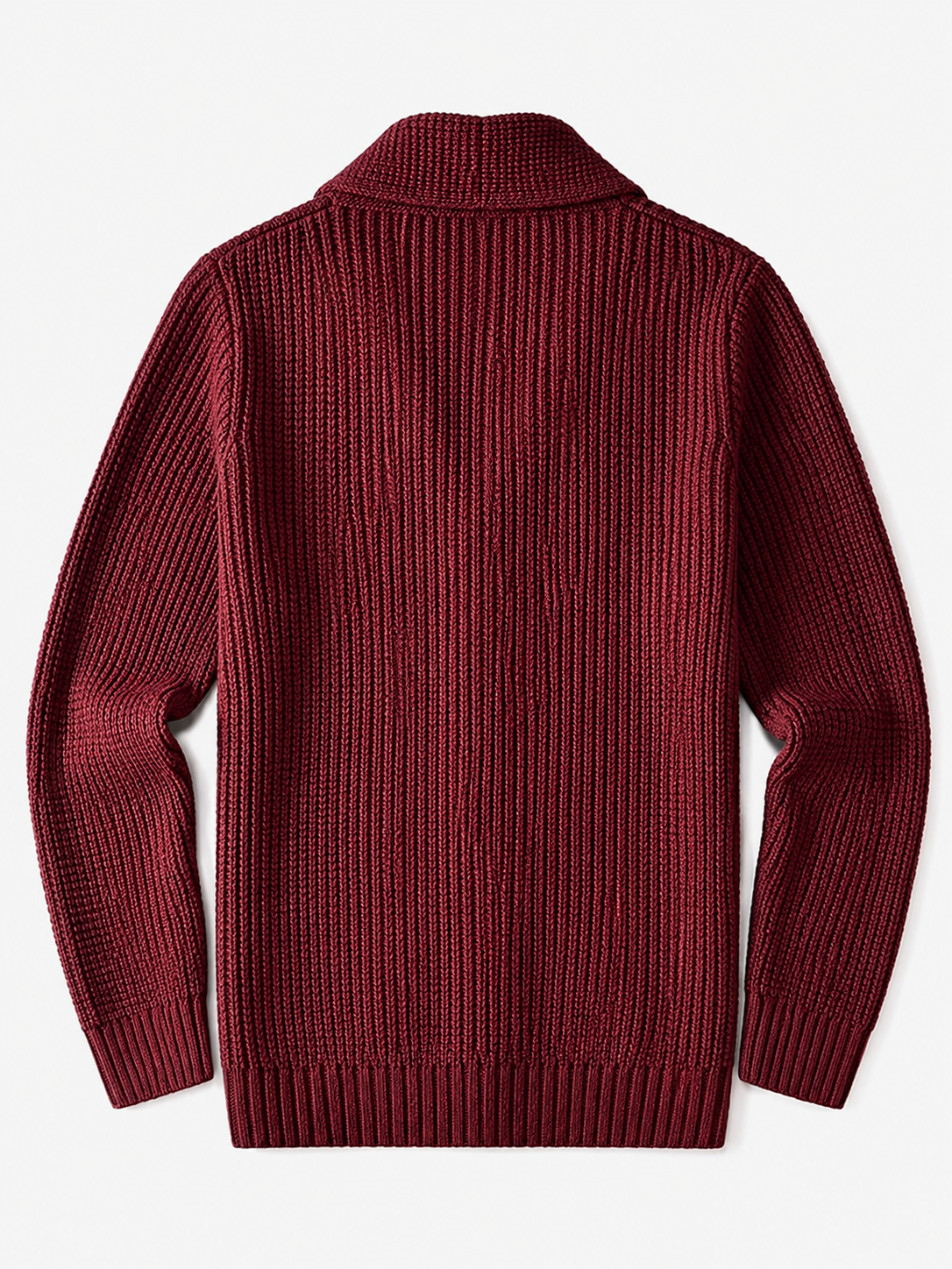 Shawl Collar Cardigan — Wine Red
