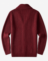 Shawl Collar Cardigan — Wine Red