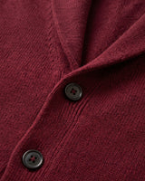 Shawl Collar Cardigan — Wine Red