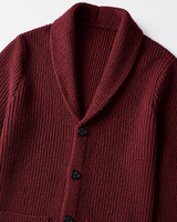 Shawl Collar Cardigan — Wine Red