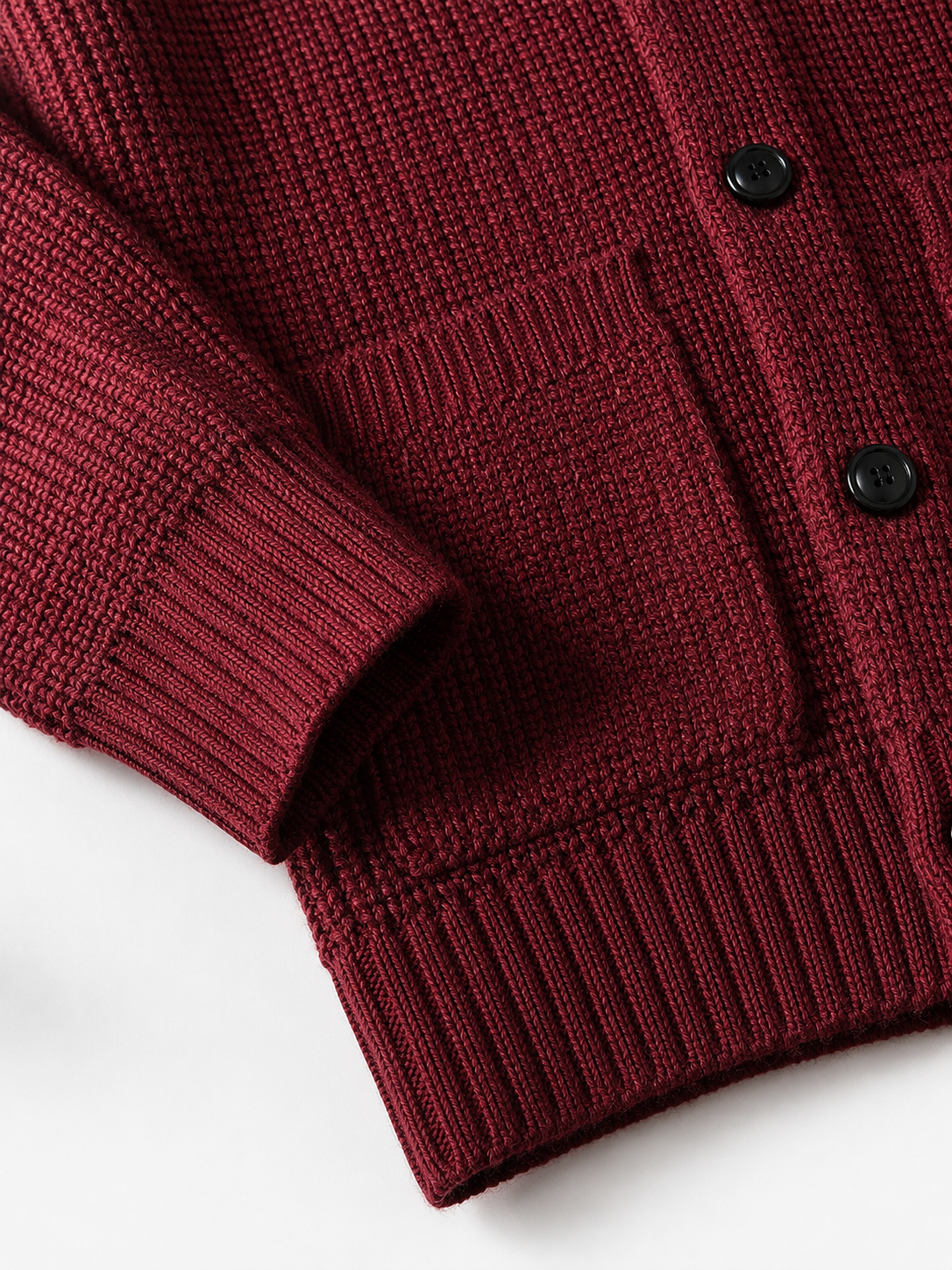Shawl Collar Cardigan — Wine Red