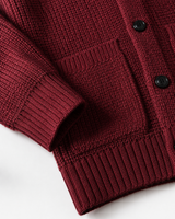 Shawl Collar Cardigan — Wine Red