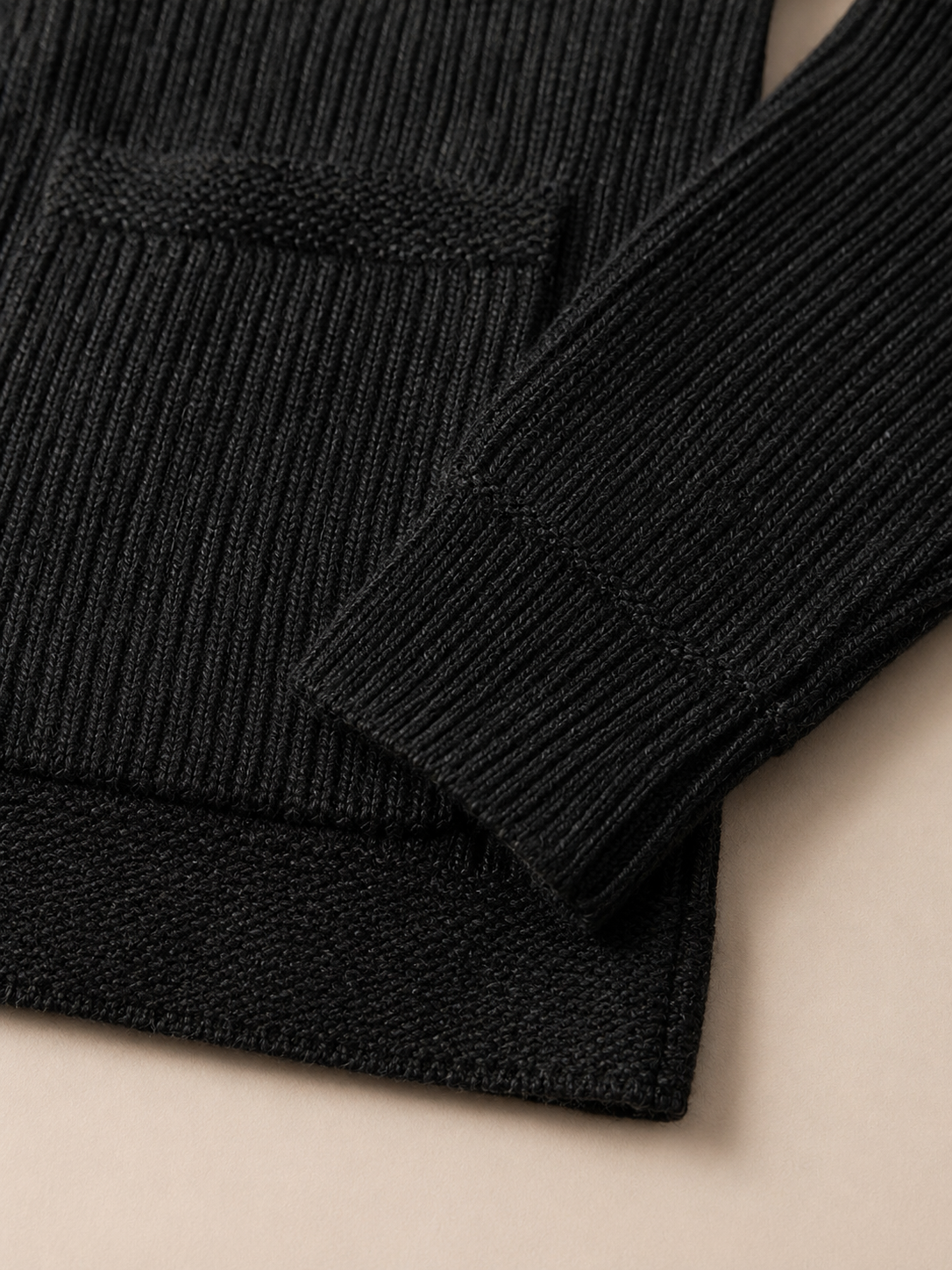 Cable Knit Shawl Collar Cardigan — Black