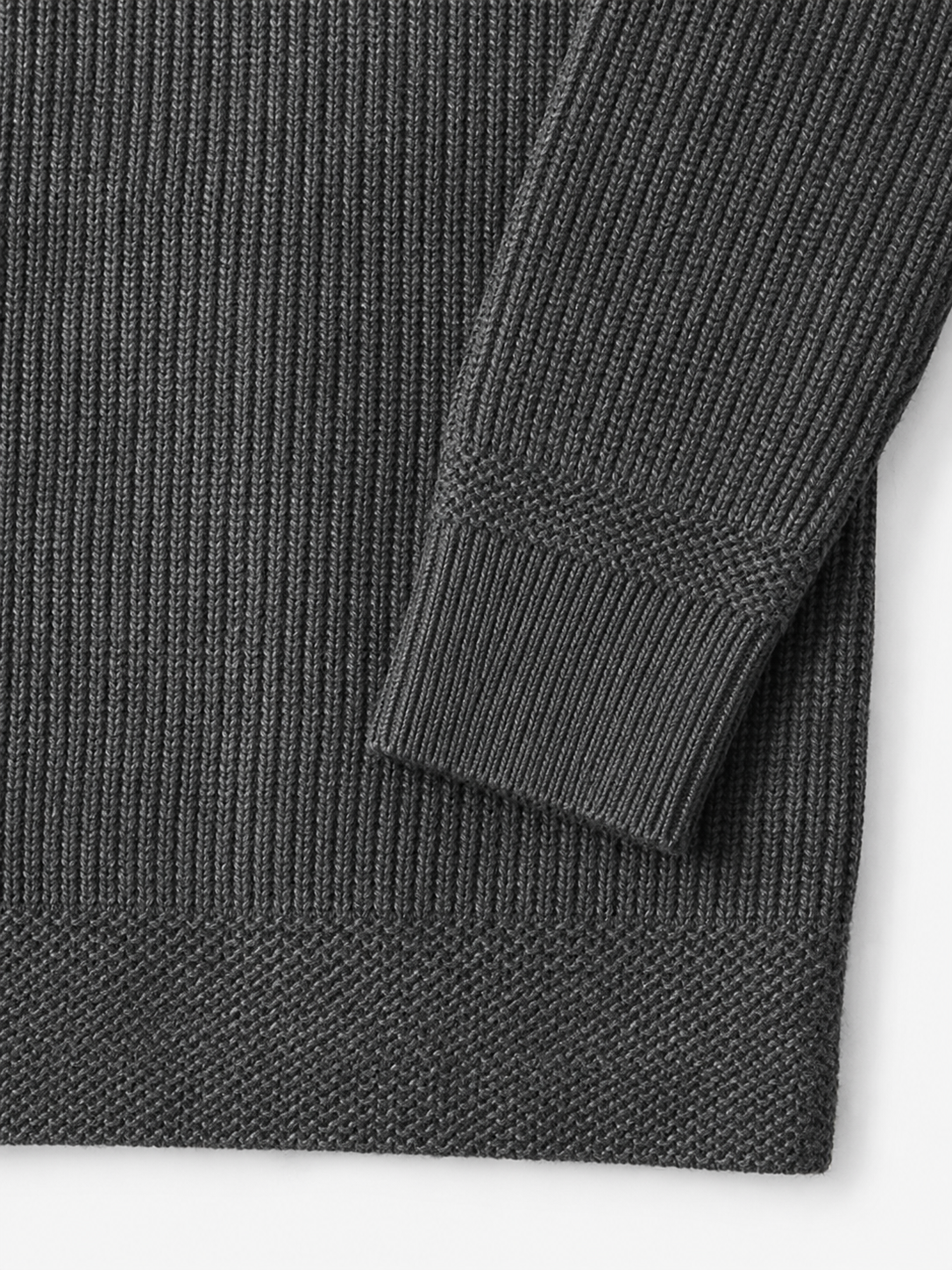 Cable Knit Shawl Collar Cardigan — Dark Grey