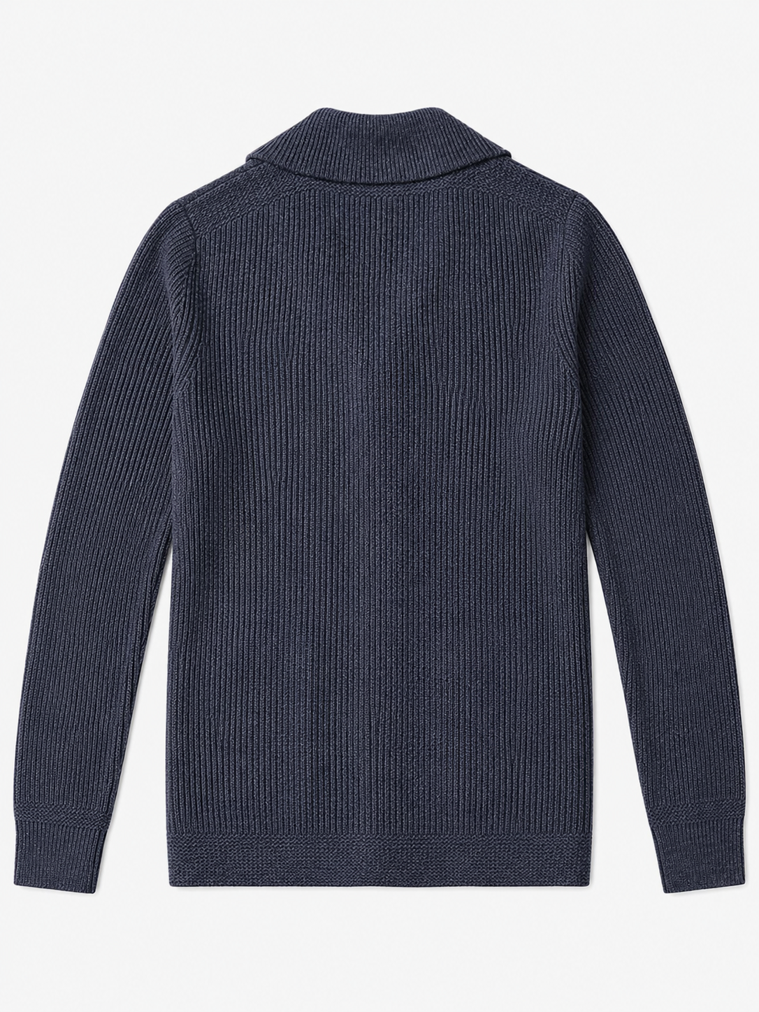 Cable Knit Shawl Collar Cardigan — Navy