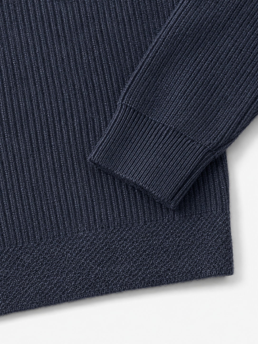 Cable Knit Shawl Collar Cardigan — Navy