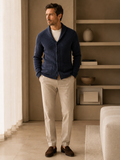 Cable Knit Shawl Collar Cardigan