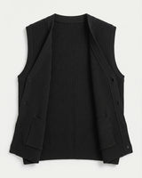 V-Neck Knit Sweater Vest — Black