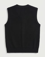 V-Neck Knit Sweater Vest — Black
