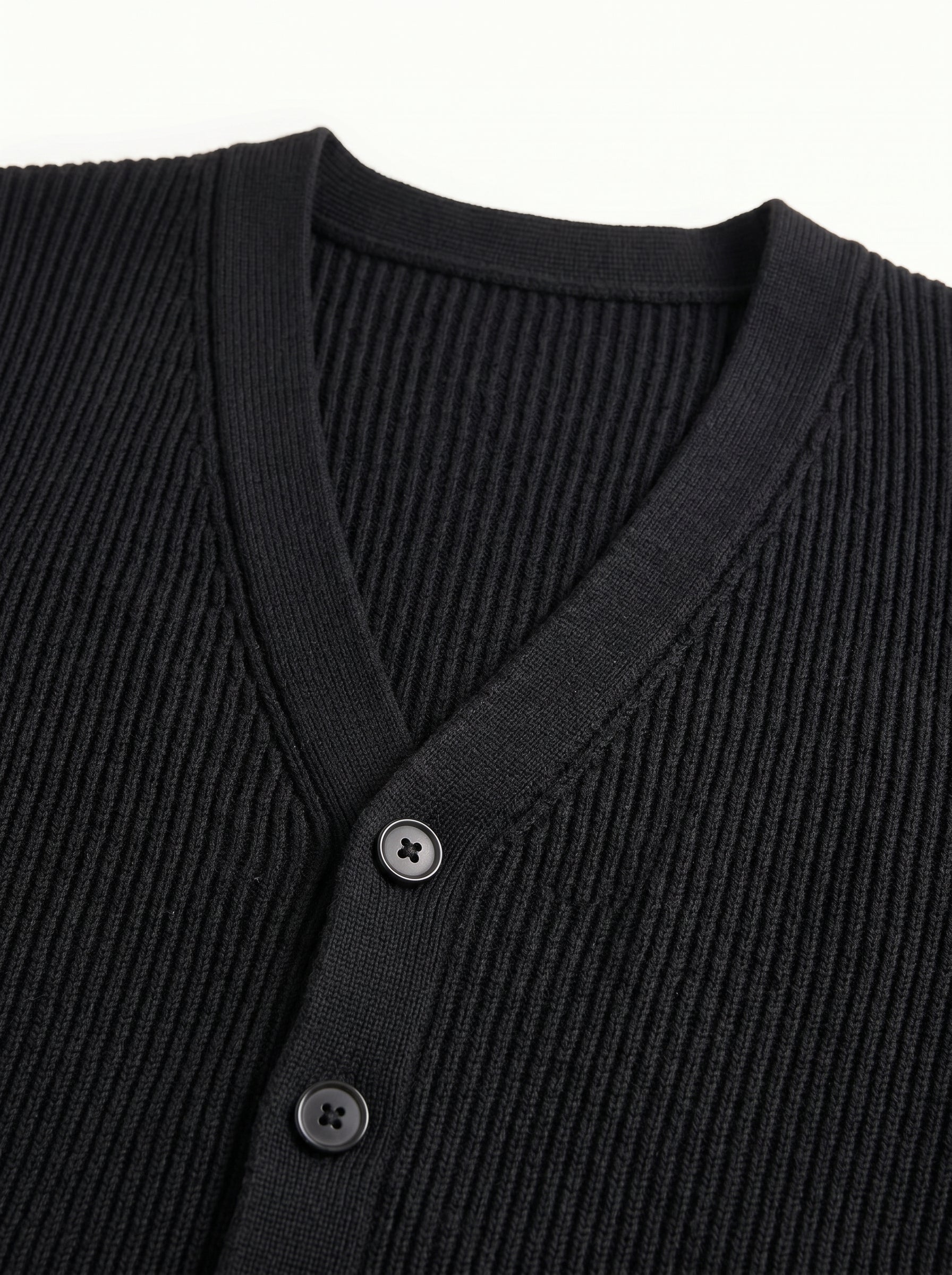 V-Neck Knit Sweater Vest — Black