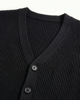 V-Neck Knit Sweater Vest — Black