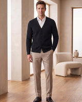 V-Neck Knit Sweater Vest — Black