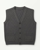 V-Neck Knit Sweater Vest — Dark grey