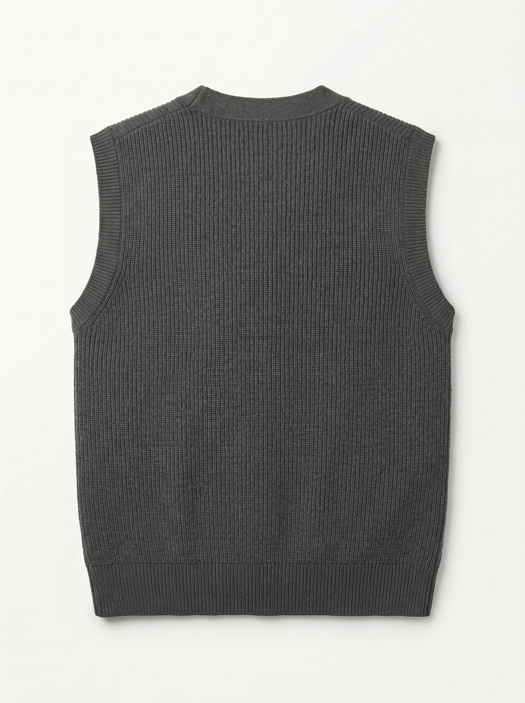 V-Neck Knit Sweater Vest — Dark grey