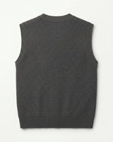 V-Neck Knit Sweater Vest — Dark grey