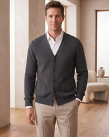 V-Neck Knit Sweater Vest — Dark grey