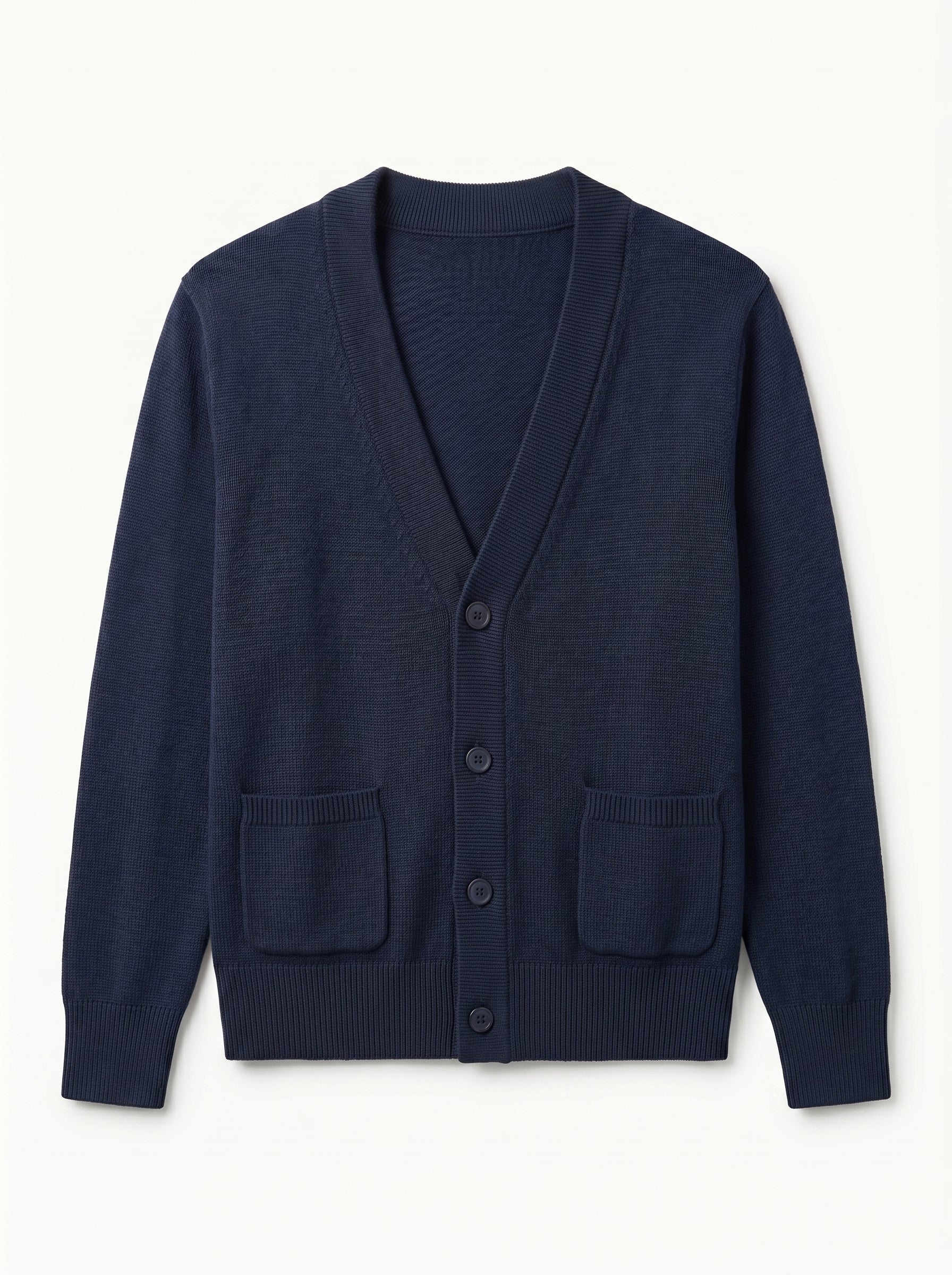 V-Neck Knit Sweater Vest — Navy