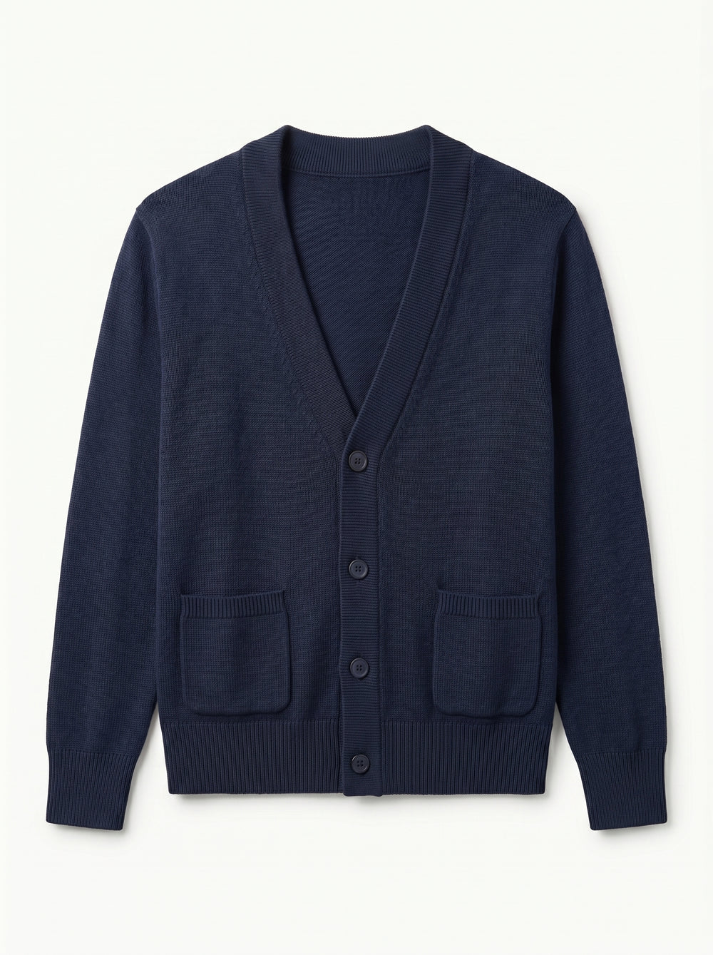 V-Neck Knit Sweater Vest — Navy