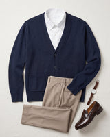 V-Neck Knit Sweater Vest — Navy