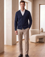 V-Neck Knit Sweater Vest — Navy
