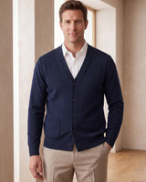V-Neck Knit Sweater Vest — Navy