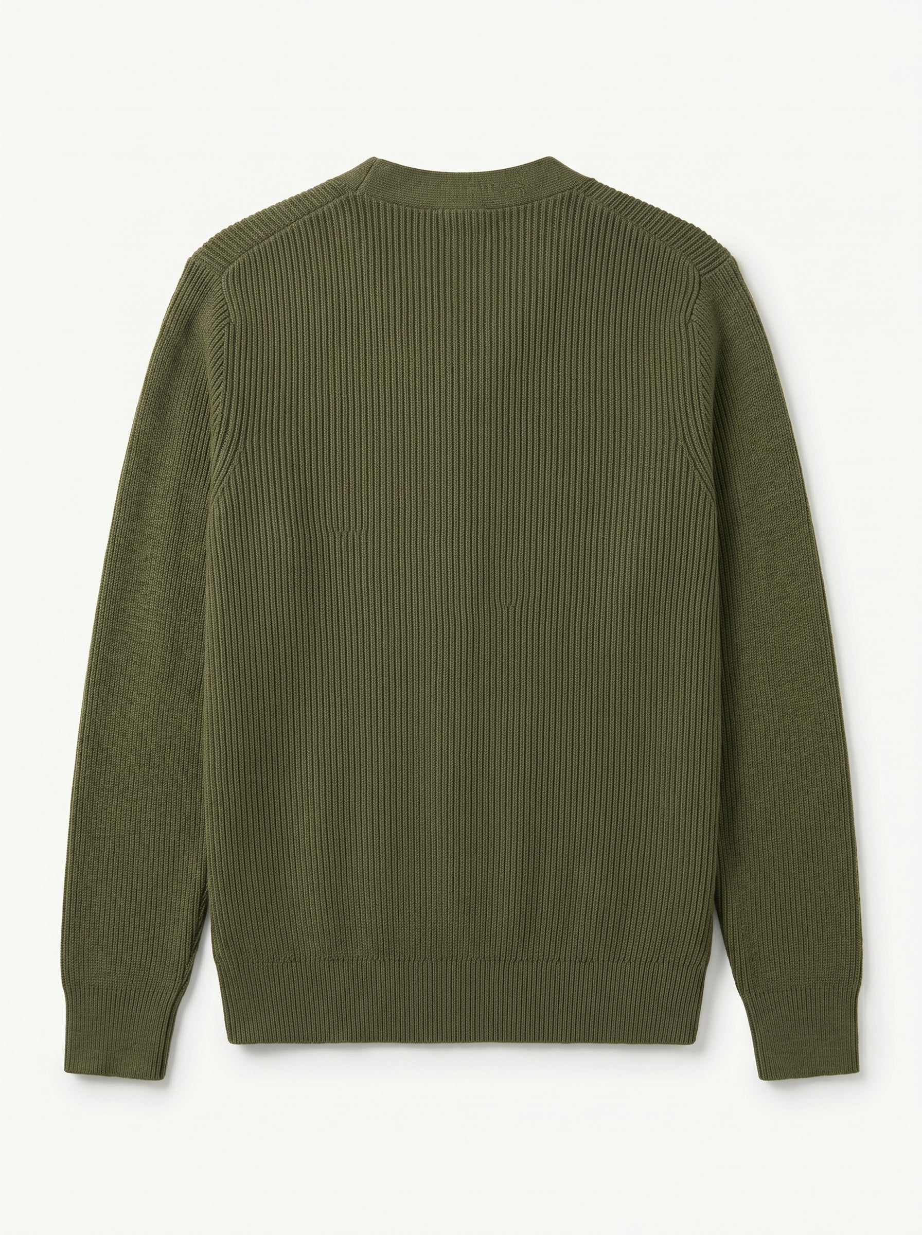 V-Neck Knit Sweater Vest — Olive