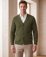 V-Neck Knit Sweater Vest — Olive