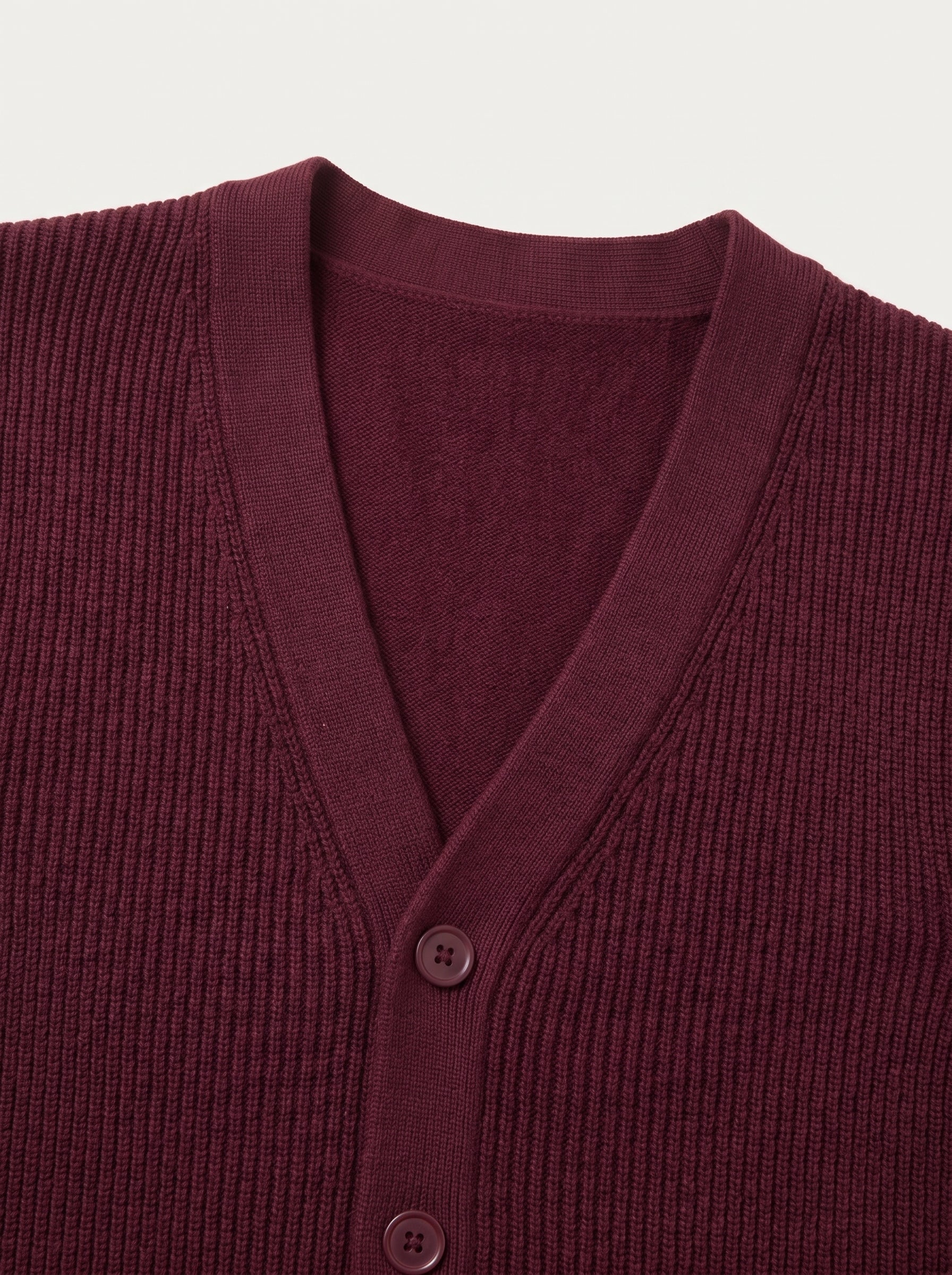 V-Neck Knit Sweater Vest — Wine Red