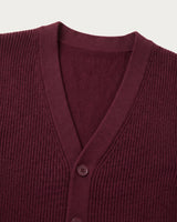 V-Neck Knit Sweater Vest — Wine Red