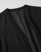 Herringbone V-Neck Sweater Vest — Black