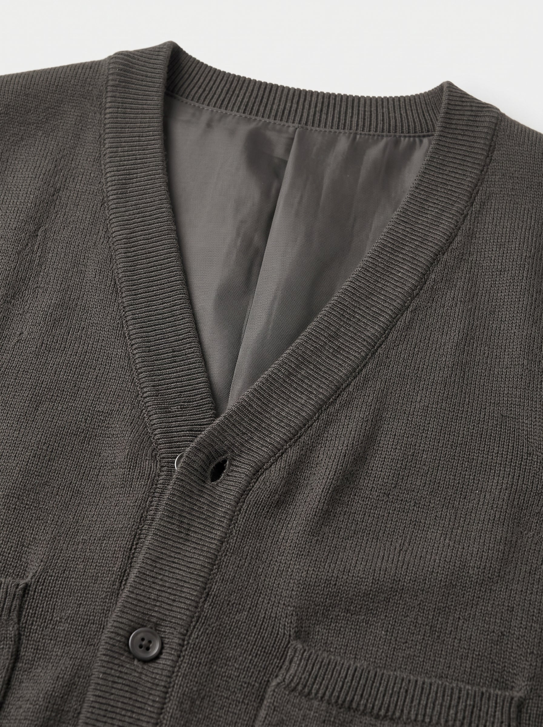 Herringbone V-Neck Sweater Vest — Dark grey