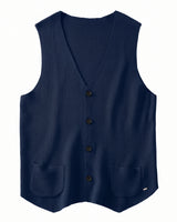 Herringbone V-Neck Sweater Vest — Navy