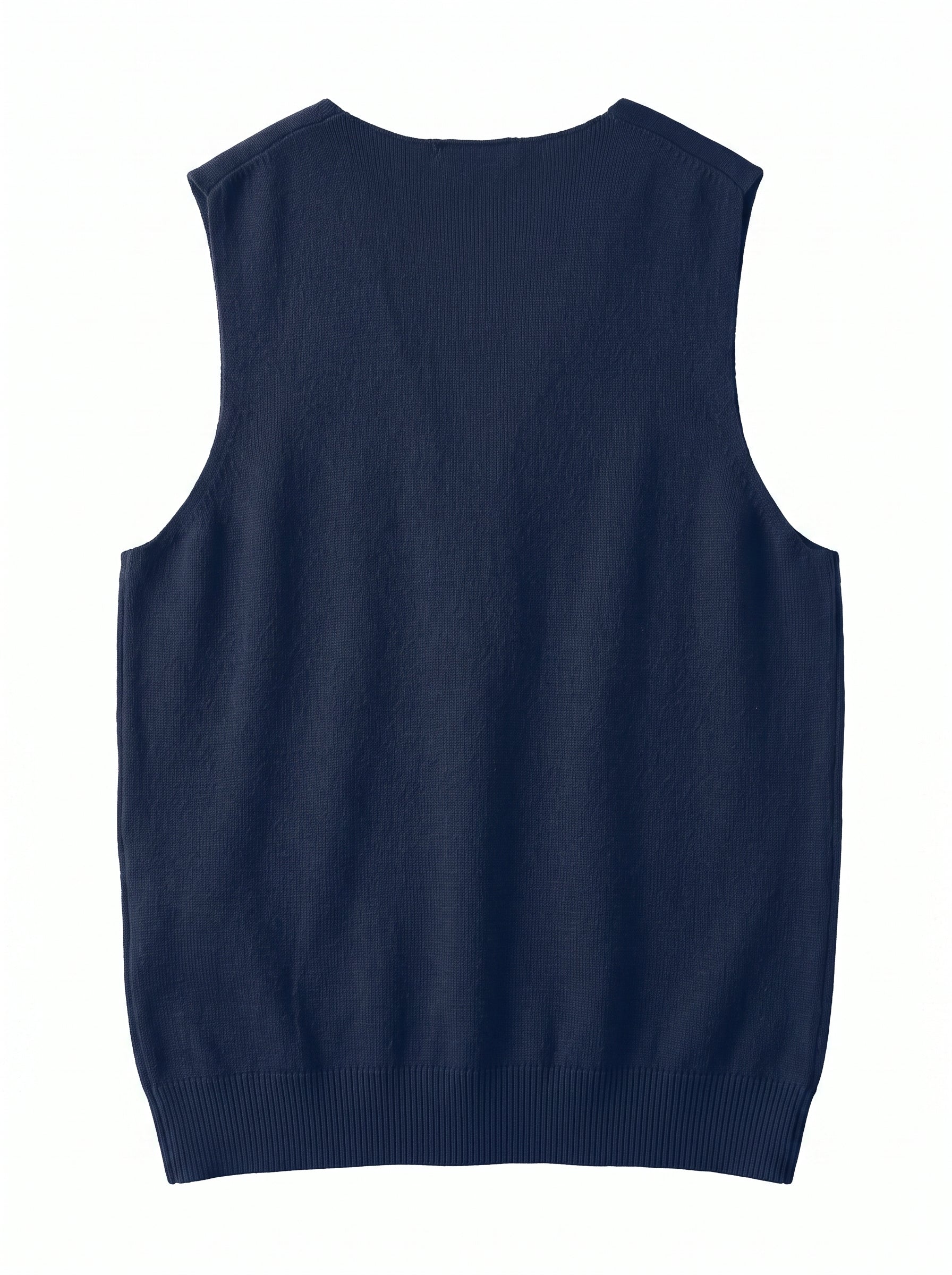 Herringbone V-Neck Sweater Vest — Navy