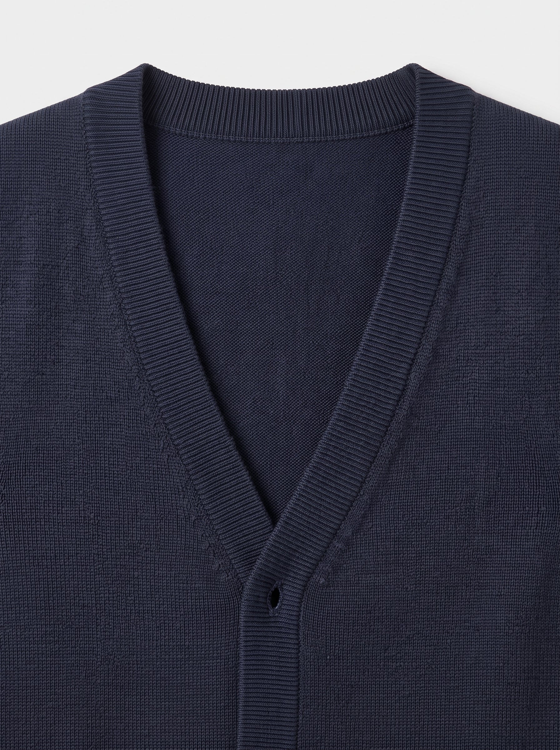 Herringbone V-Neck Sweater Vest — Navy