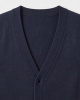 Herringbone V-Neck Sweater Vest — Navy