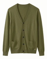 Herringbone V-Neck Sweater Vest — Olive