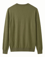 Herringbone V-Neck Sweater Vest — Olive