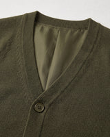 Herringbone V-Neck Sweater Vest — Olive