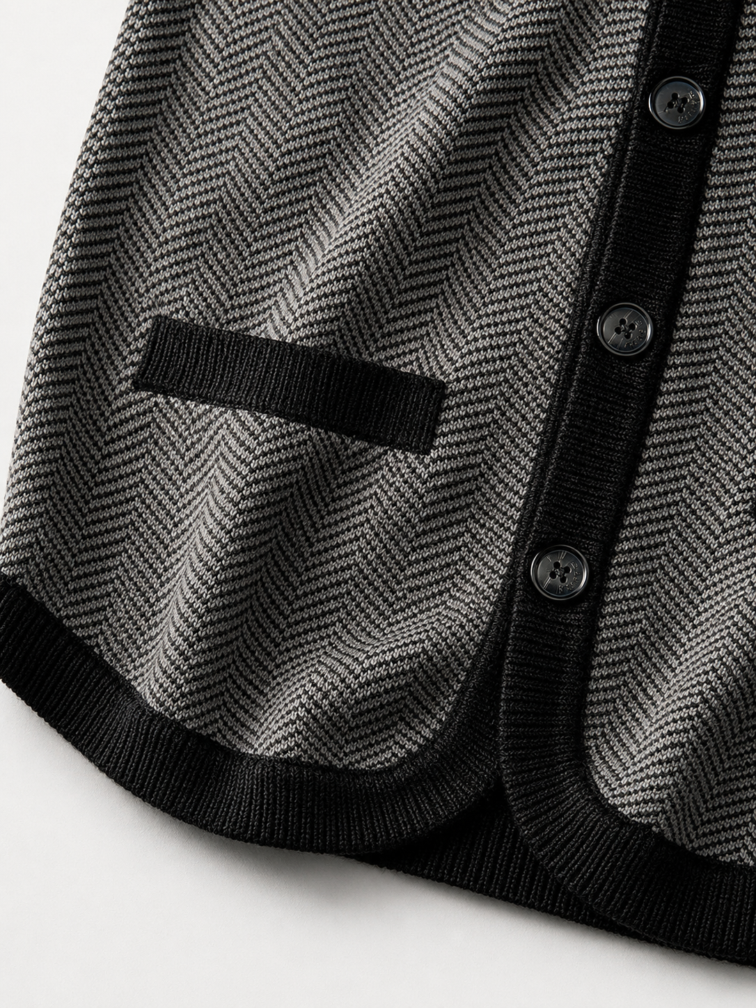 Solid Knit Sweater Vest — Black-Grey