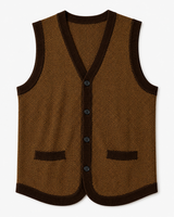 Solid Knit Sweater Vest — Coffee-Brown