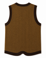 Solid Knit Sweater Vest — Coffee-Brown